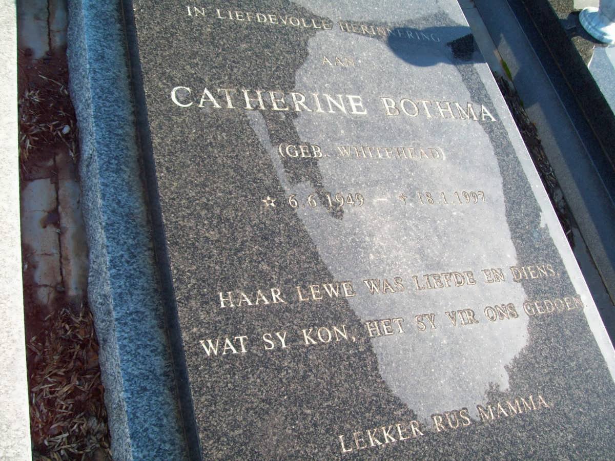 BOTHMA Catherine nee WHITEHEAD 1949-1997