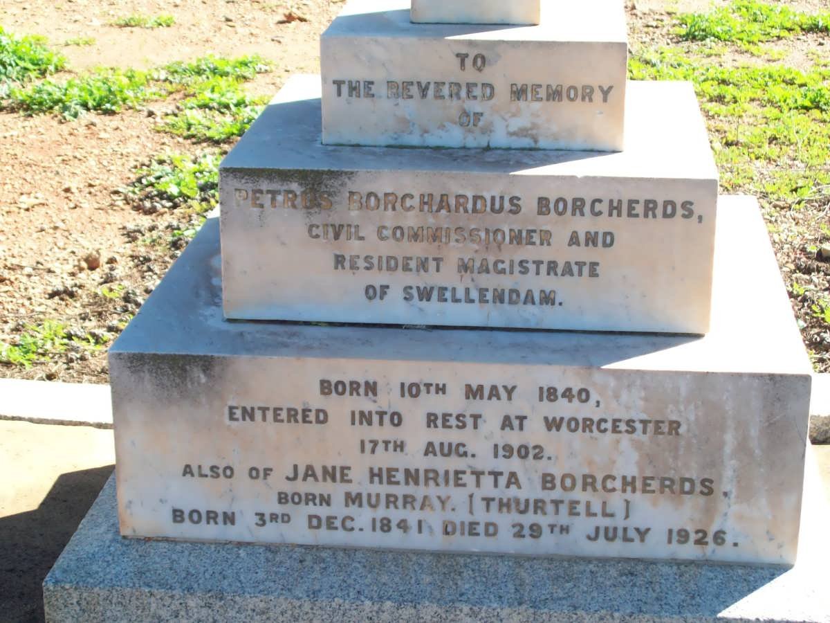 BORCHERDS Petrus Borchardus 1840-1902 &amp; Jane Henrietta THURTELL nee MURRAY 1841-1926