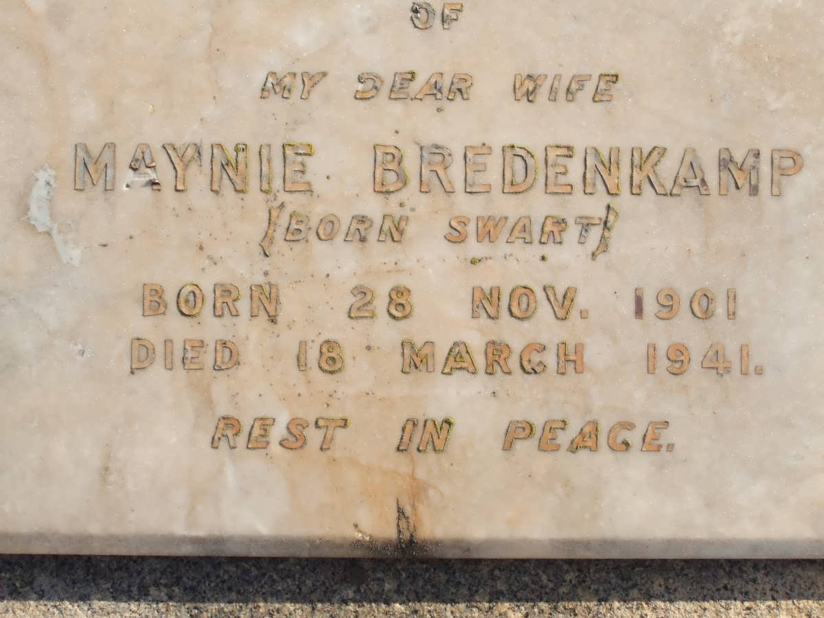 BREDENKAMP Maynie nee SWART 1901-1941