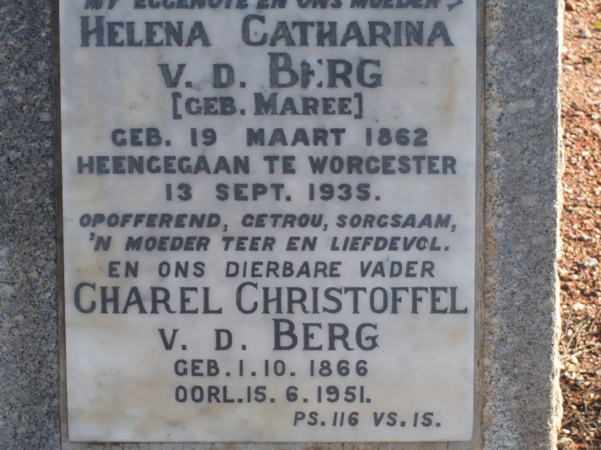 BERG Charel Christoffel, v.d. 1866-1951 &amp; Helena Catharina MAREE 1862-1935
