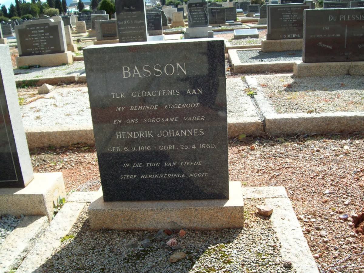 BASSON Hendrik Johannes 1916-1960