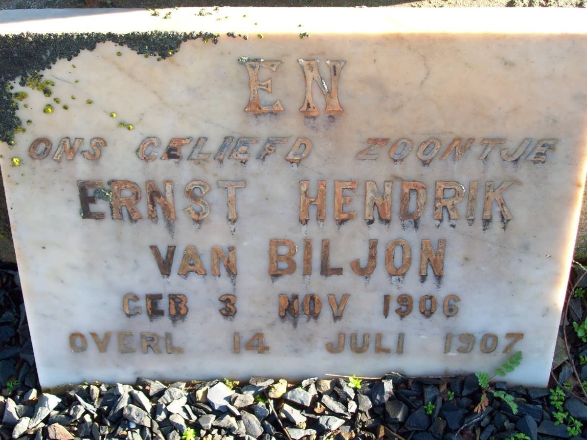 BILJON Ernst Hendrik, van 1906-1907
