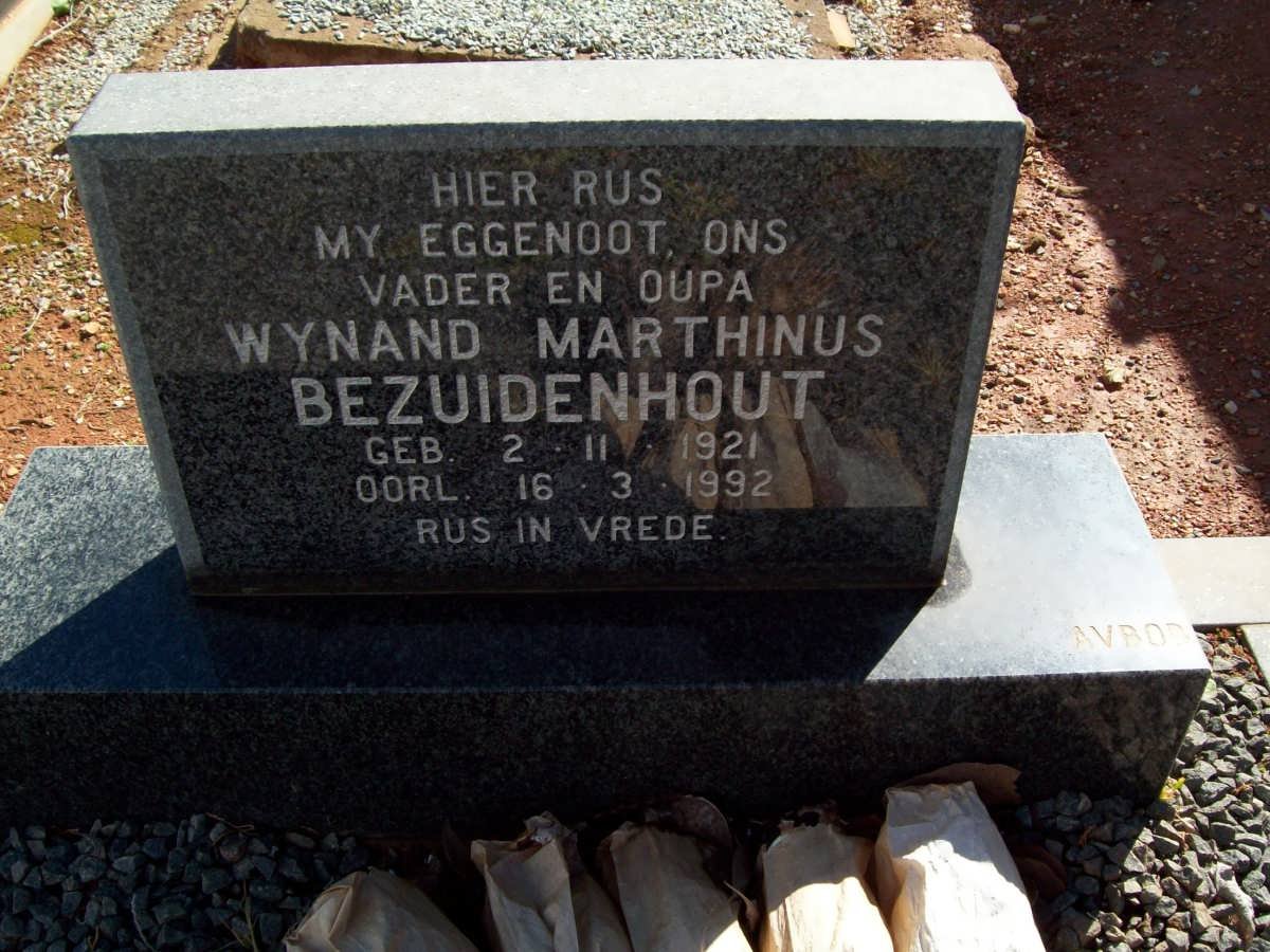 BEZUIDENHOUT Wynand Marthinus 1921-1992