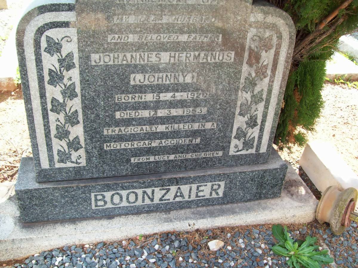 BOONZAIER Johannes Hermanus 1920-1953
