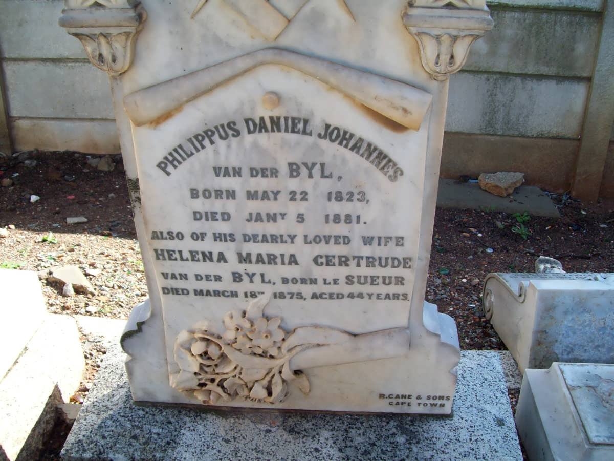 BYL Philippus Daniel Johannes, van der 1823-1881 &amp; Helena Maria LE SUEUR -1975