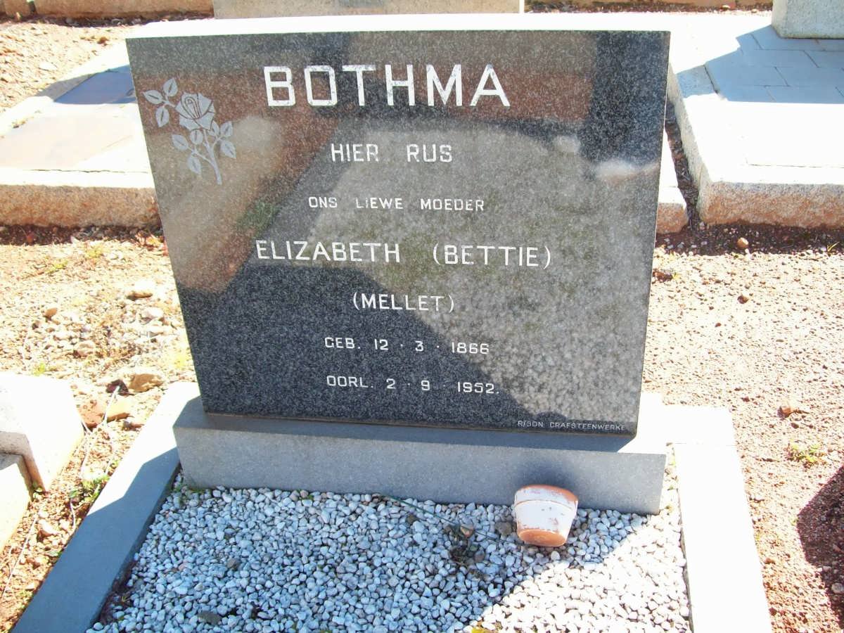 BOTHMA Elizabeth nee MELLET 1866-1952
