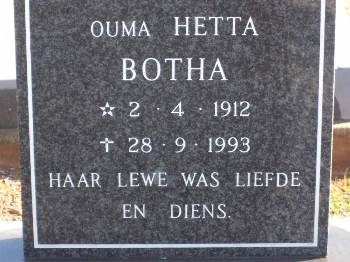 BOTHA Hetta 1912-1993
