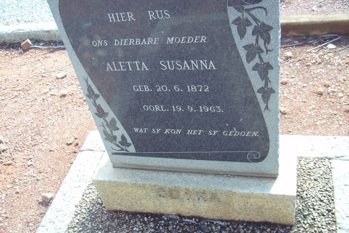 BOTHA Aletta Susanna 1872-1963