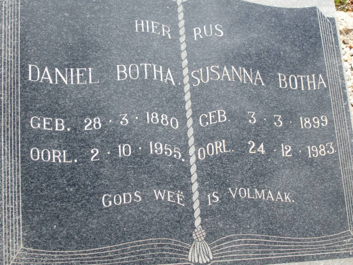 BOTHA Daniel 1880-1955 &amp; Susanna 1899-1983