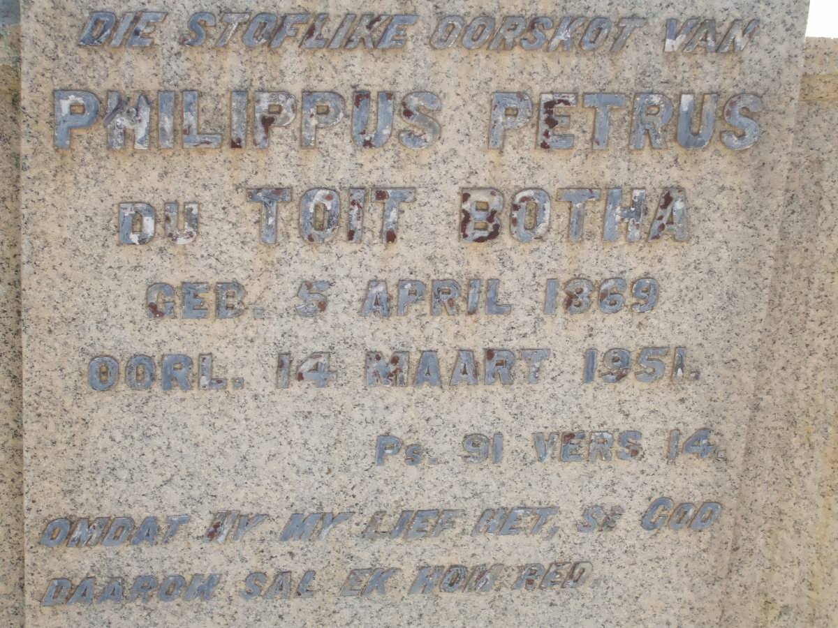 BOTHA Philippus Petrus du Toit 1869-1951