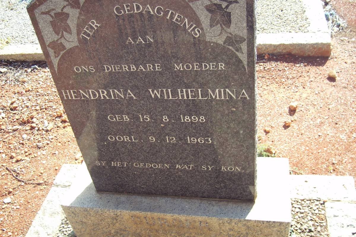 BURGER Hendrina Wilhelmina 1898-1963