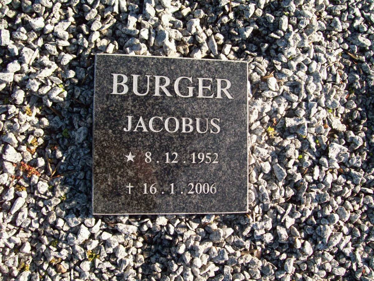 BURGER Jacobus 1952-2006