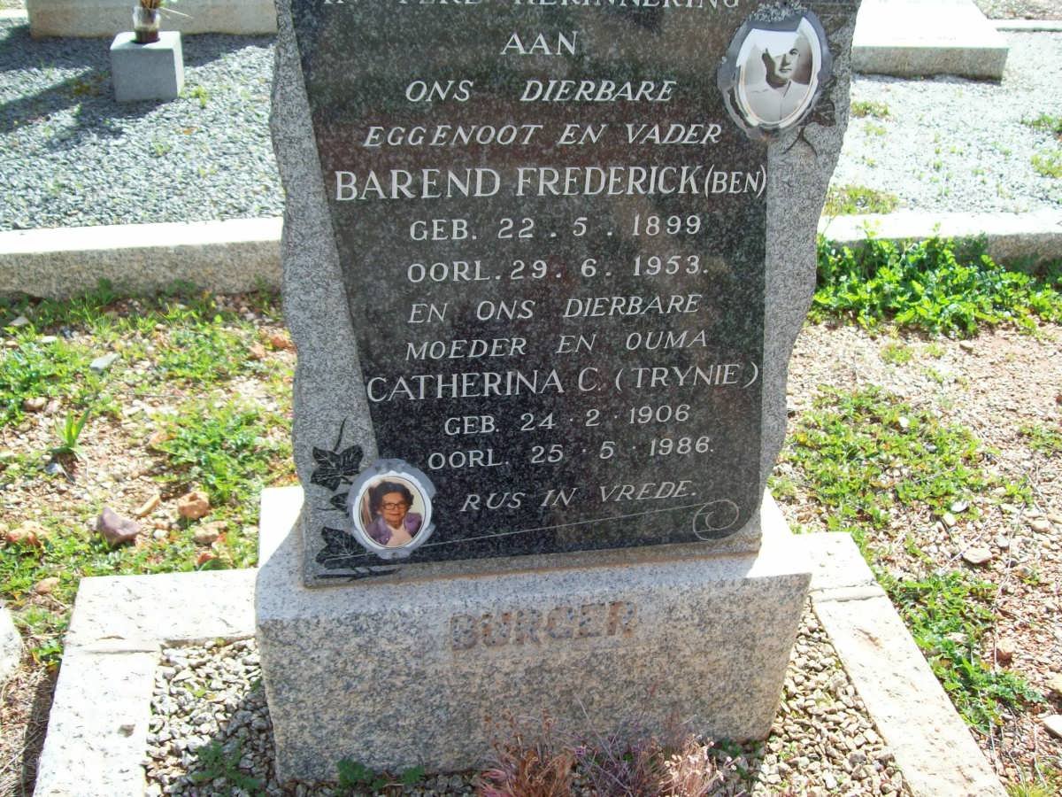 BURGER Barend Frederick 1899-1953 &amp; Catherina C. 1906-1986