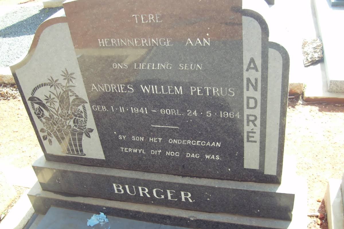 BURGER Andries Willem Petrus 1941-1964