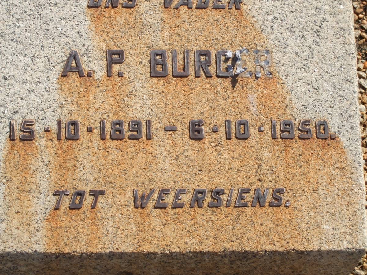 BURGER A.P. 1891-1950