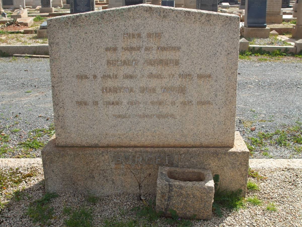 BURGER Schalk Jacobus 1865-1956 &amp; Martha HUGO 1871-1954