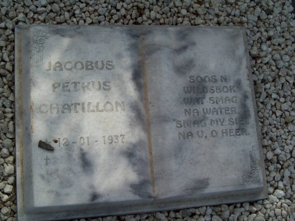 BURGER Jacobus Petrus Chatillon 1937- :: BURGER Johanna Maria 1941-1986