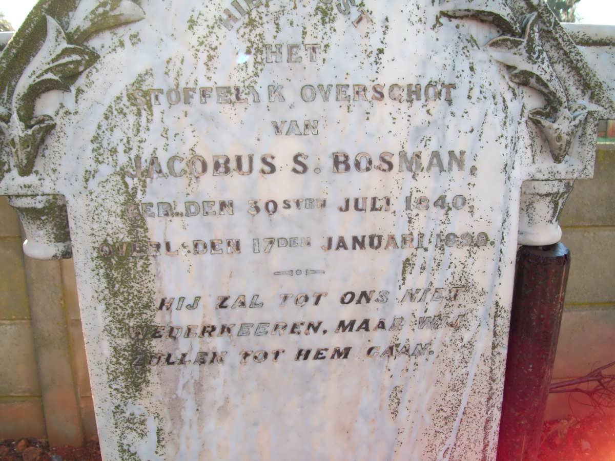 BOSMAN Jacobus S. 1840-1898