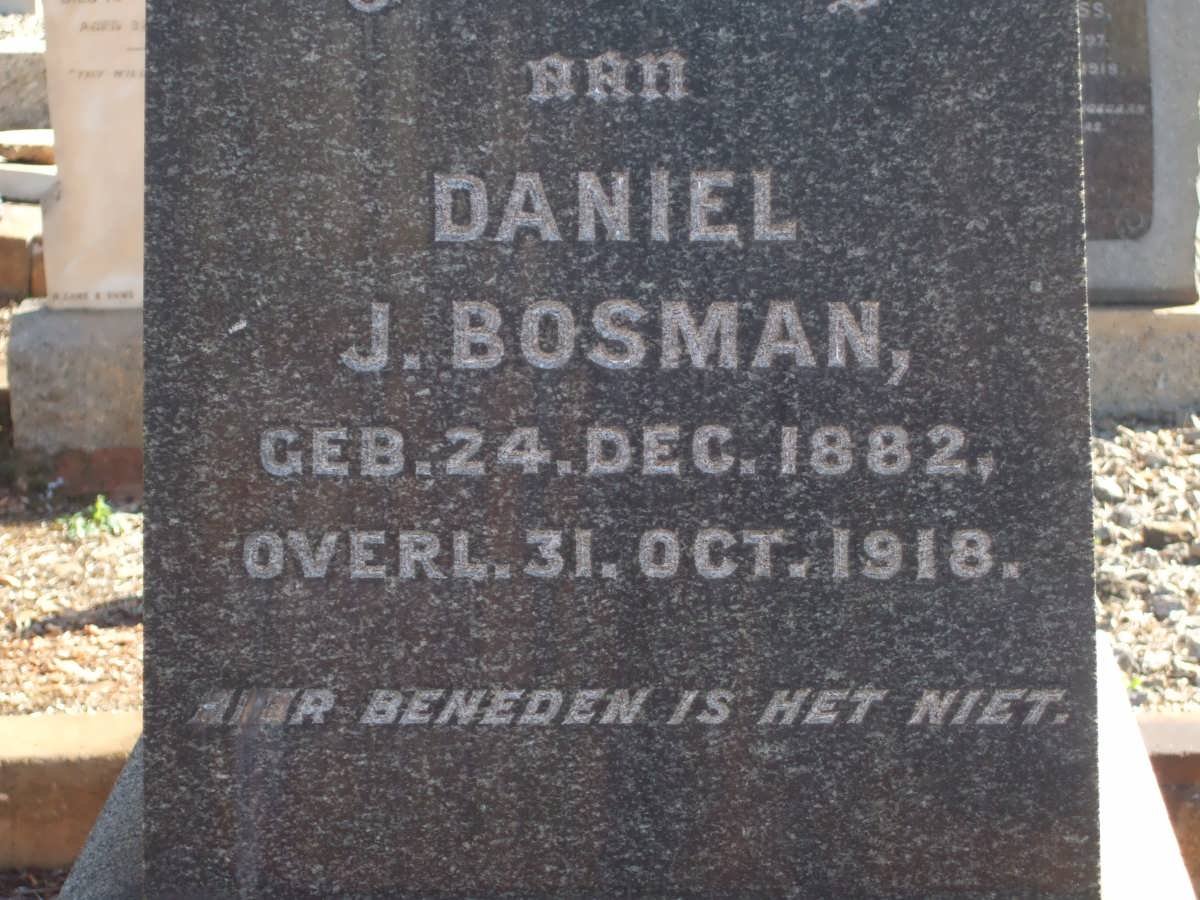BOSMAN Daniel J. 1882-1918