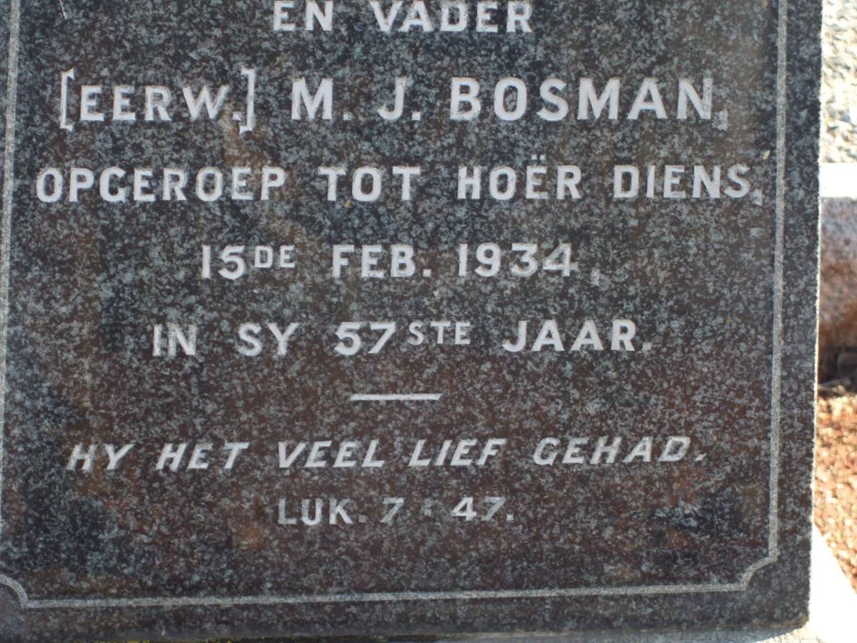 BOSMAN M.J. -1934 &amp; C.E. -1970