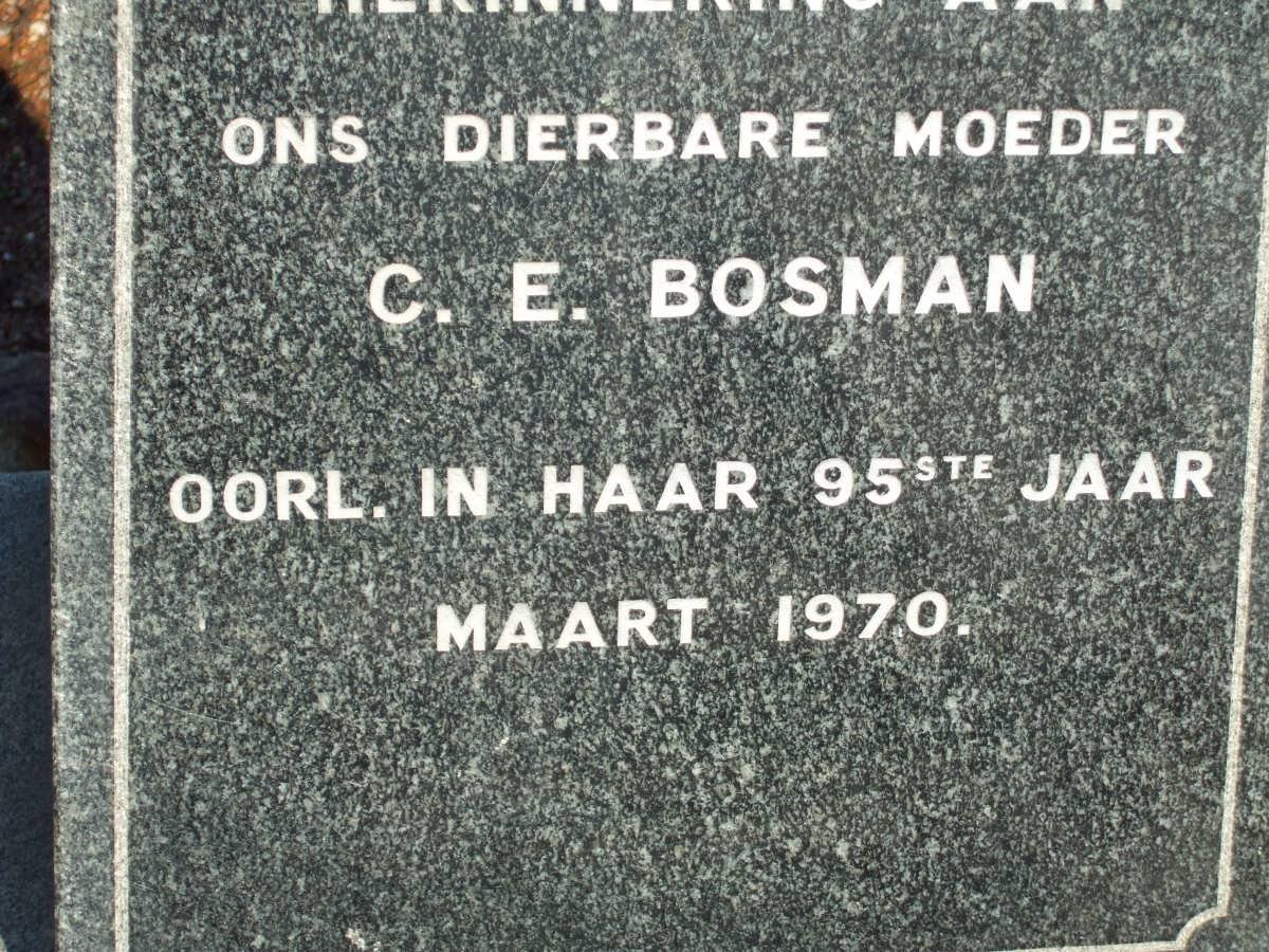 BOSMAN M.J. -1934 &amp; C.E. -1970