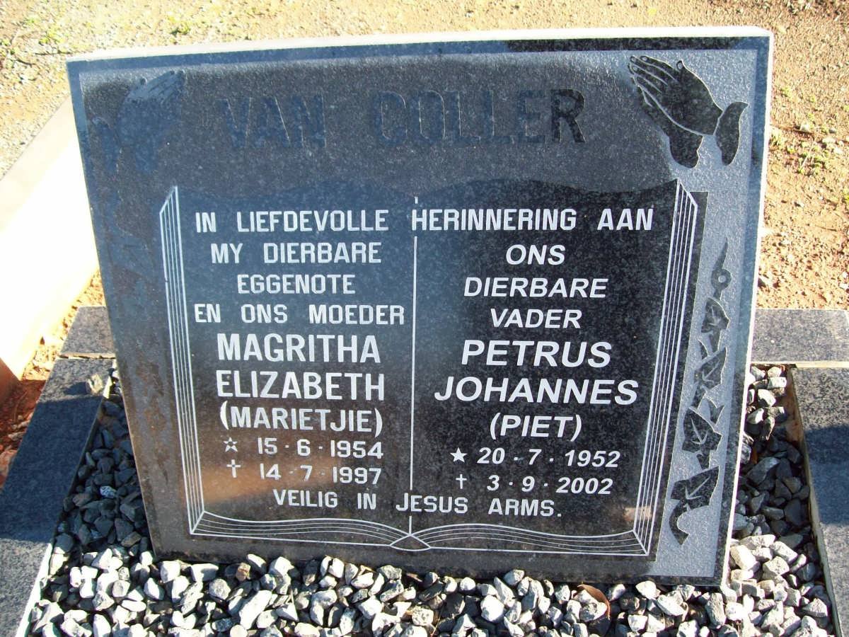 COLLER Petrus Johannes, van 1852-2002 &amp; Magritha Elizabeth 1954-1997
