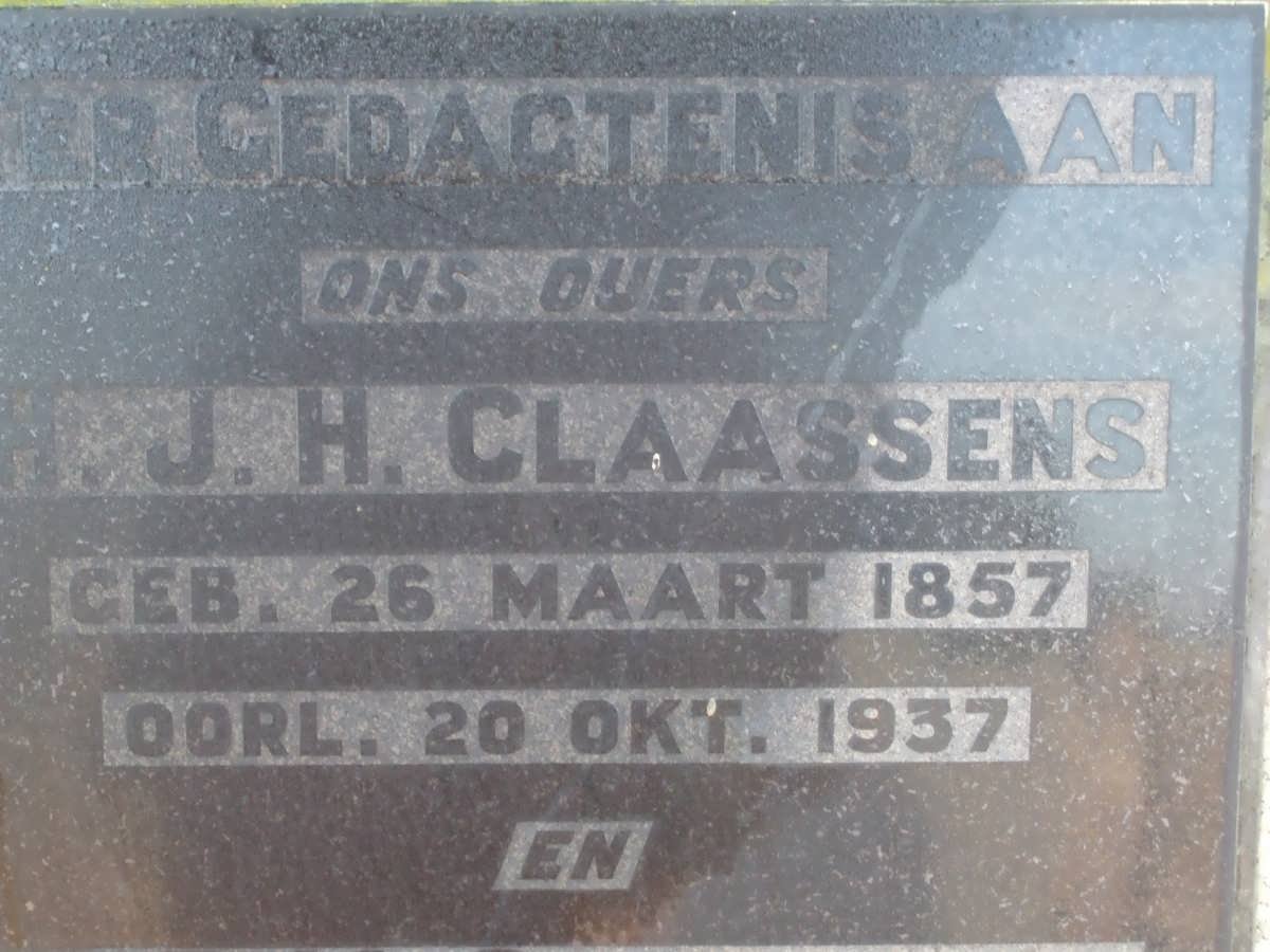 CLAASSENS H.J.H. 1857-1937 &amp; J.E.M. MALAN 1859-1937