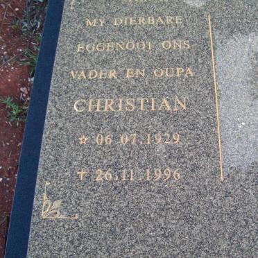 COETZEE Christian 1929-1996