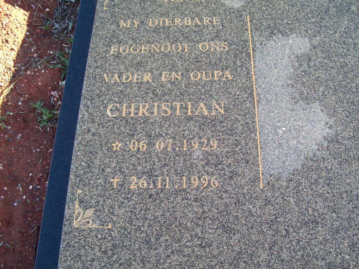 COETZEE Christian 1929-1996