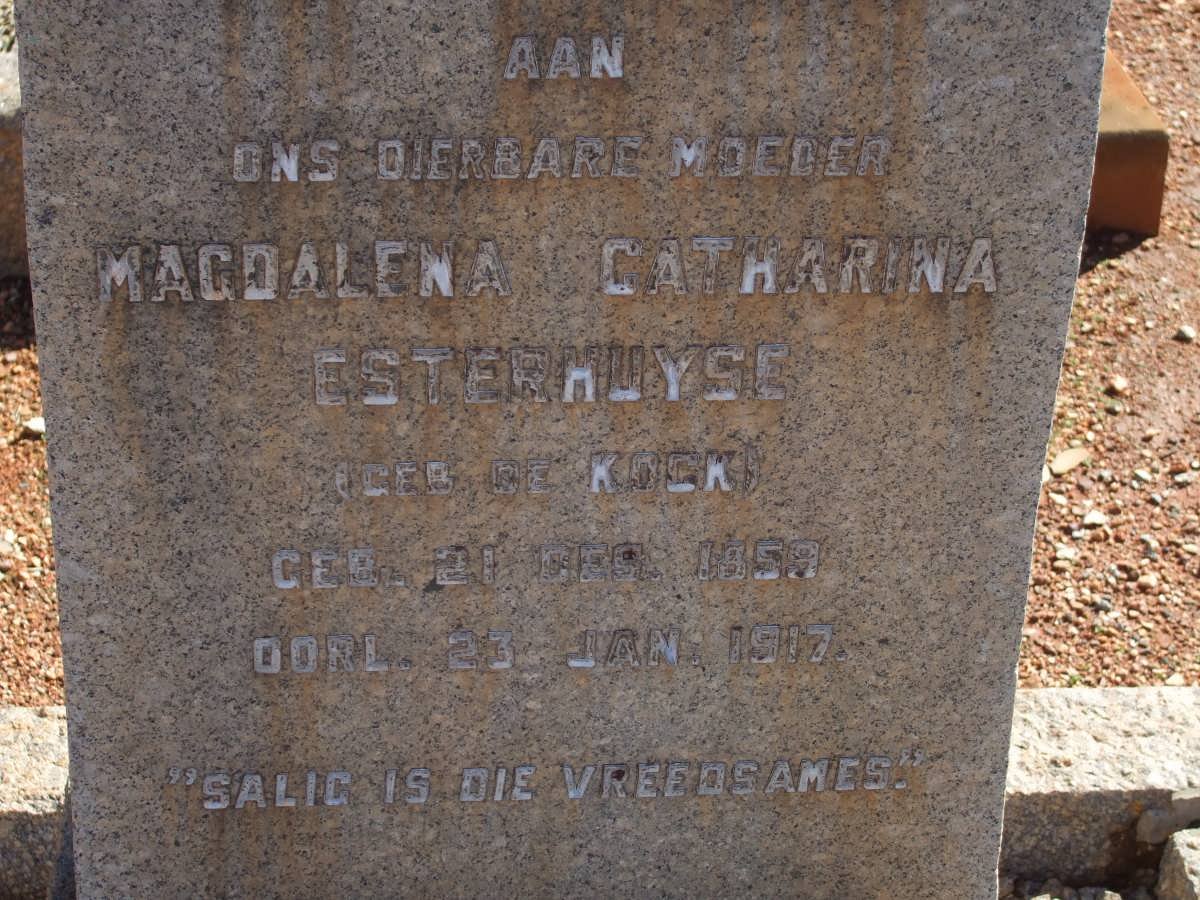 ESTERHUYSE Magdalena Catharina nee DE KOCK 1859-1917