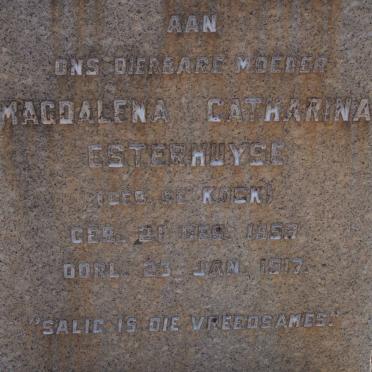 ESTERHUYSE Magdalena Catharina nee DE KOCK 1859-1917