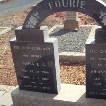FOURIE Johannes Lafras 1907-1961 &amp; Maria E.C. 1900-1990
