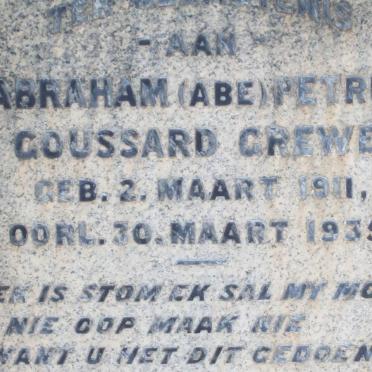 GREWE Abraham Petrus Goussard 1911-1935