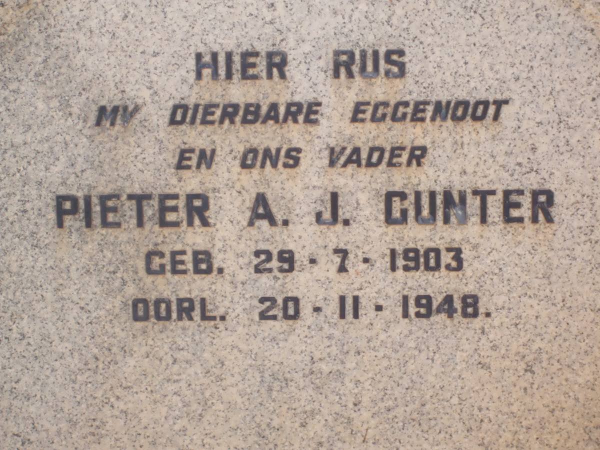 GUNTER Pieter A.J. 1903-1948