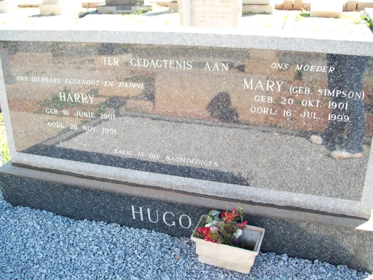 HUGO Harry 1901-1951 &amp; Mary SIMPSON 1901-1999