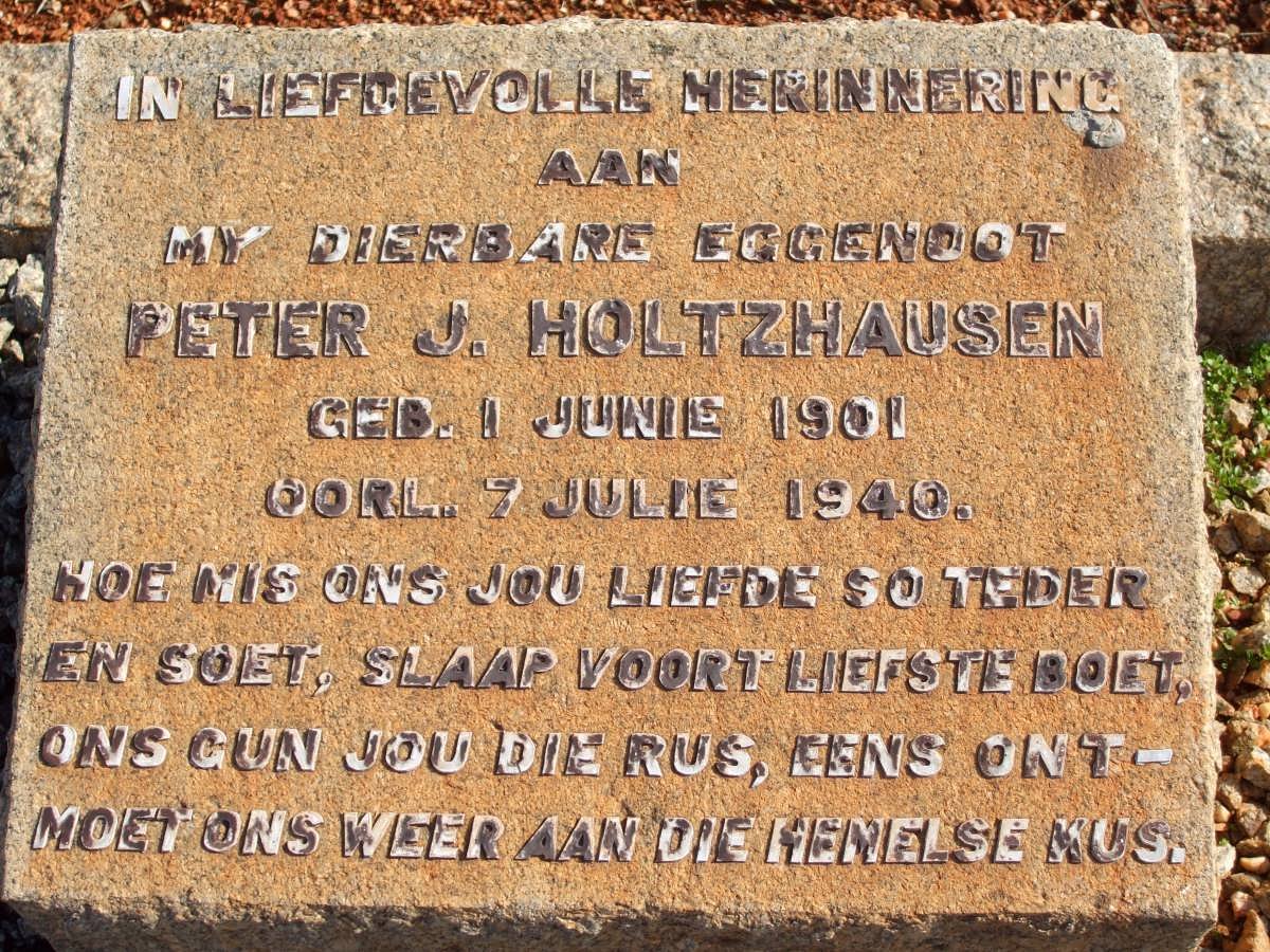 HOLTZHAUSEN Peter J. 1901-1940