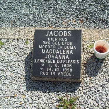 JACOBS Magdalena Johanna nee DU PLESSIS 1906-1958