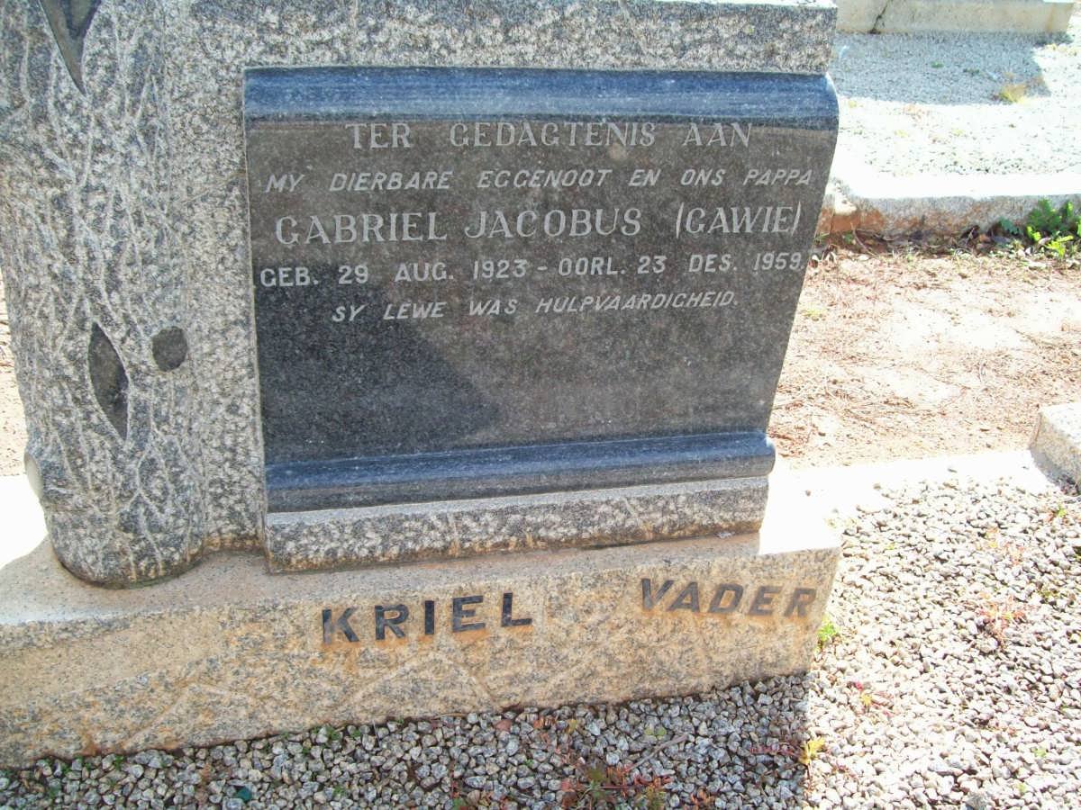 KRIEL Gabriel Jacobus 1923-1958