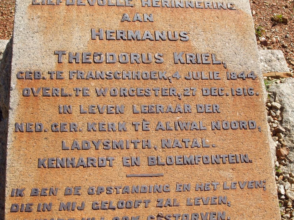 KRIEL Hermanus Theodorus 1844-1916