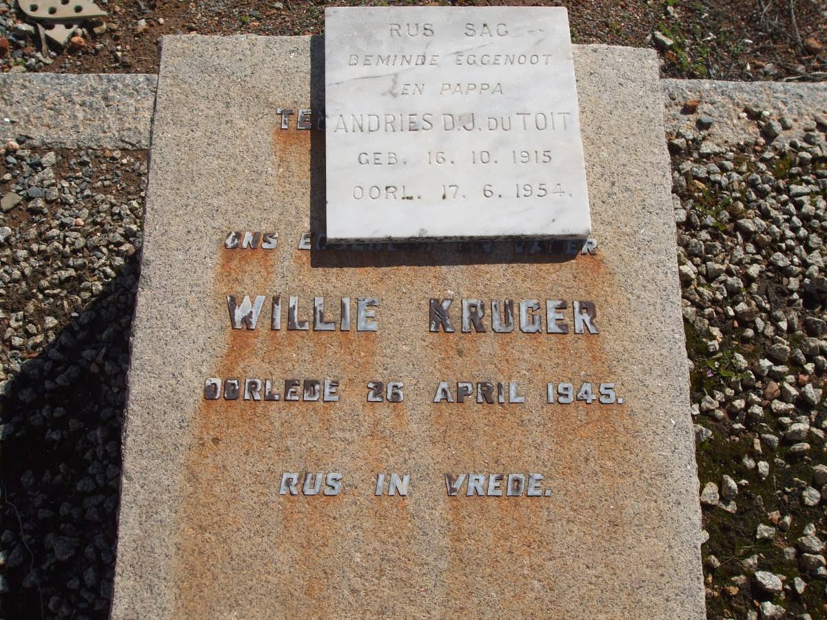 KRUGER Willie -1945 :: DU TOIT Andries D.J. 1915-1954