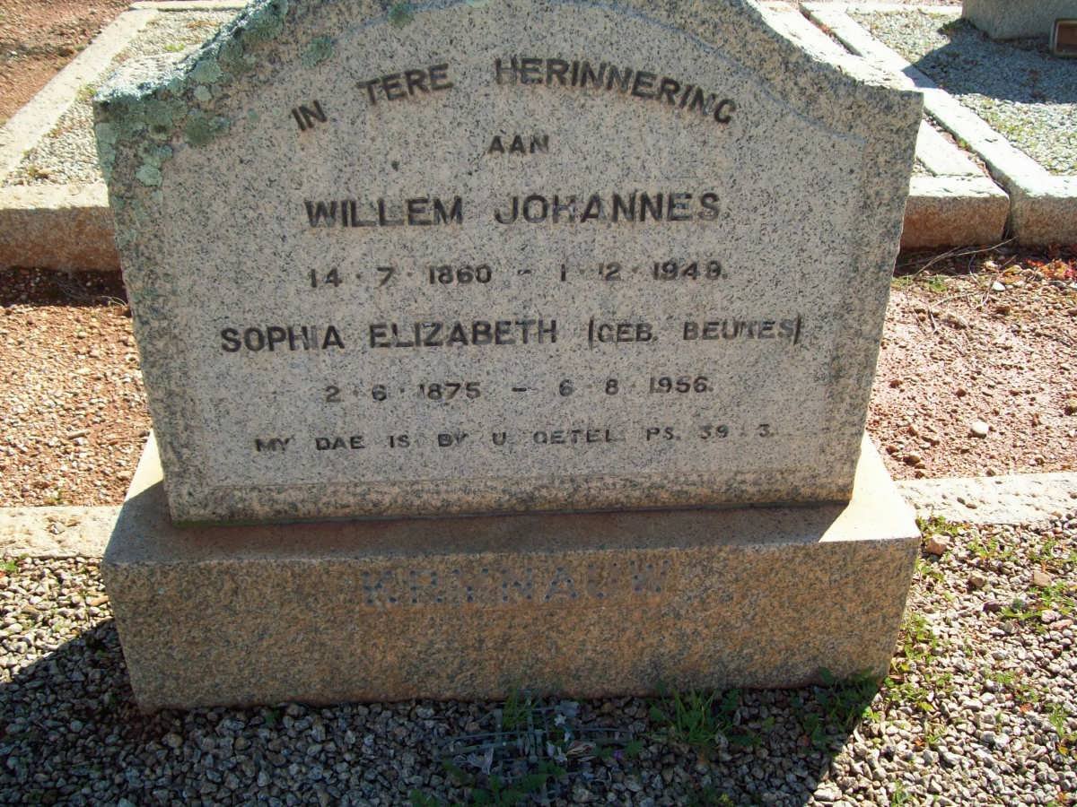 KRYNAUW Willem Johannes 1860-1949 &amp; Sophia Elizabeth BEUKES 1875-1956