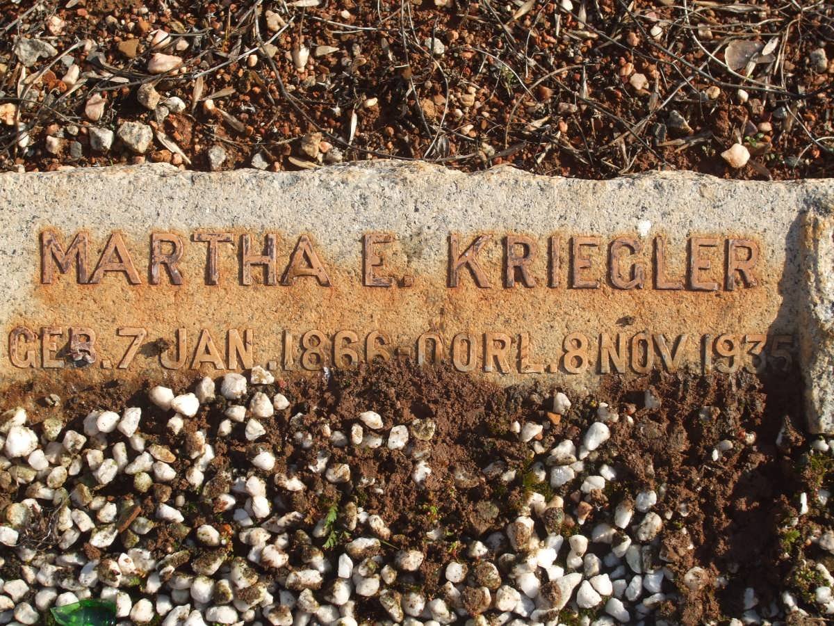 KRIEGLER Martha E. 1866-1935