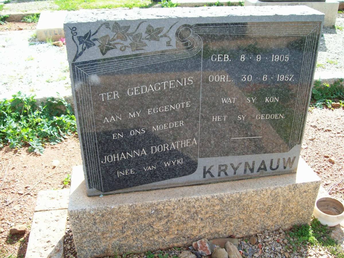 KRYNAUW Johanna Dorathea nee VAN WYK 1905-1957
