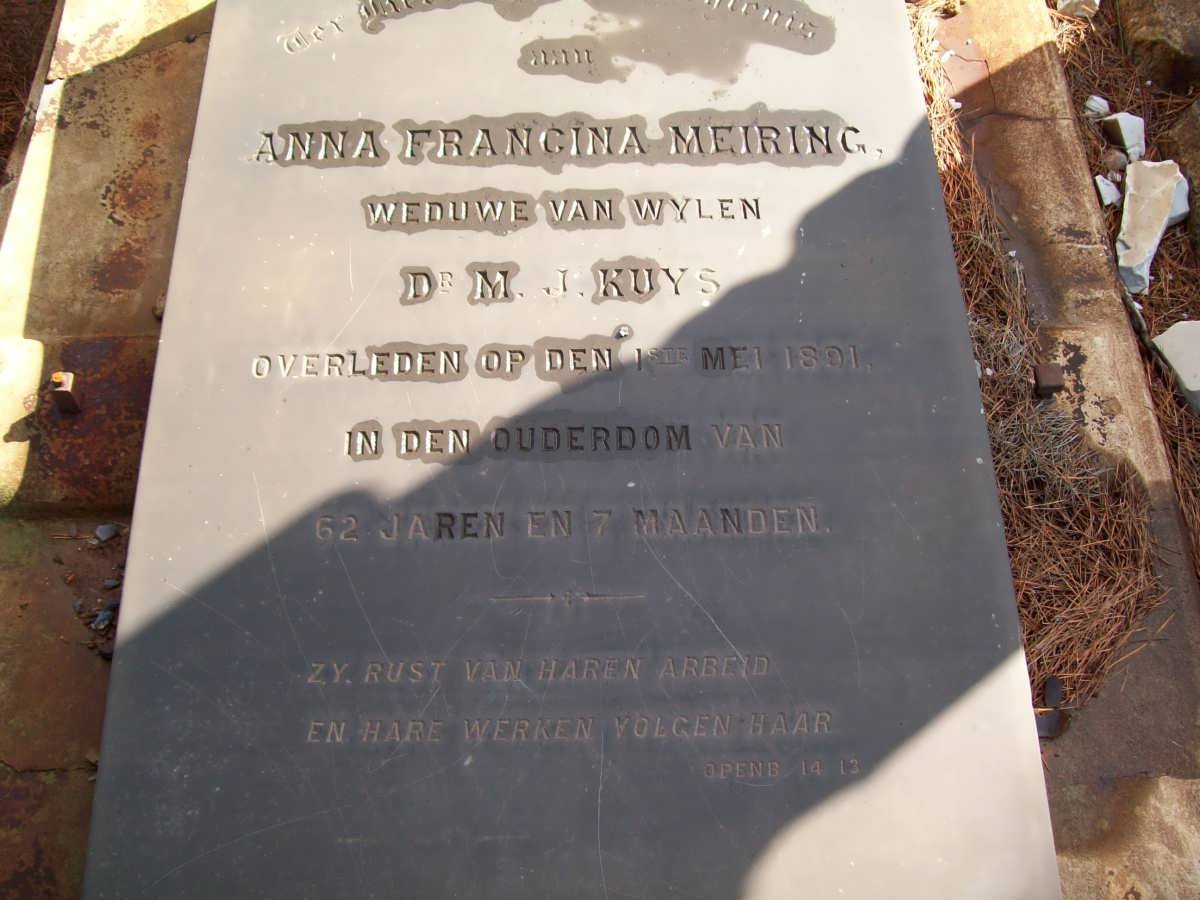 KUYS Anna Francina nee MEIRING -1891