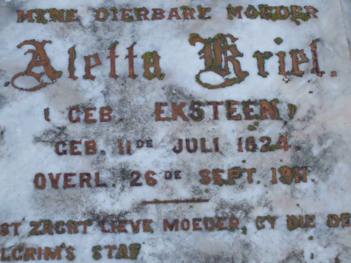 KRIEL Aletta nee EKSTEEN 1824-1911