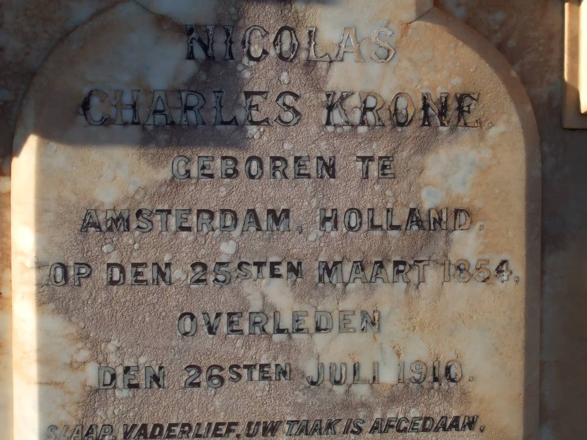 KRONE Nicolas Charles 1854-1910 &amp; Johanna Philippina MORKEL 1859-1933