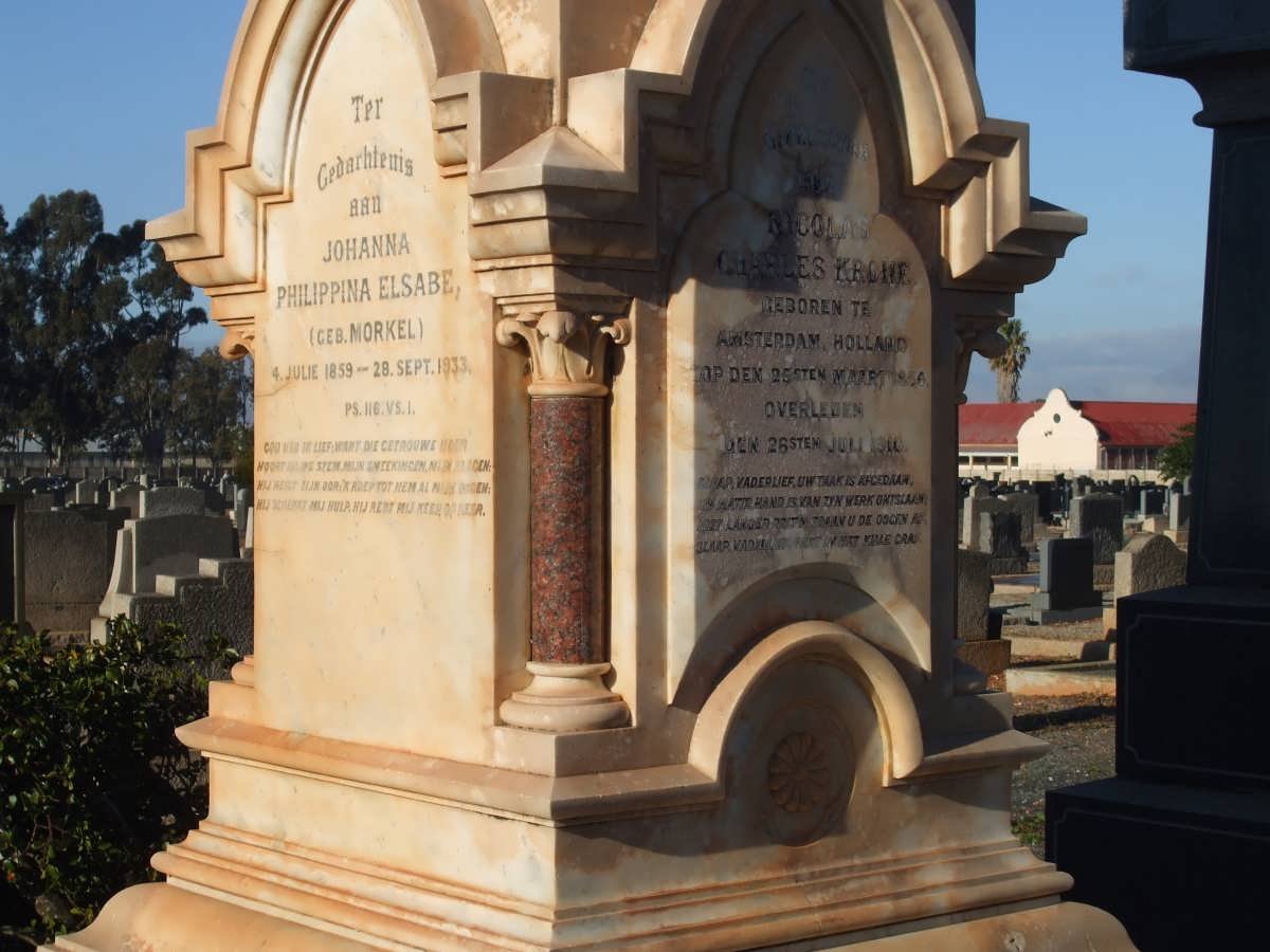 KRONE Nicolas Charles 1854-1910 &amp; Johanna Philippina MORKEL 1859-1933