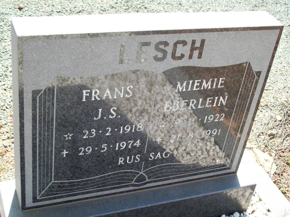 LESCH Frans J.S. 1918-1974 &amp; Miemie Eberlein 1922-1991