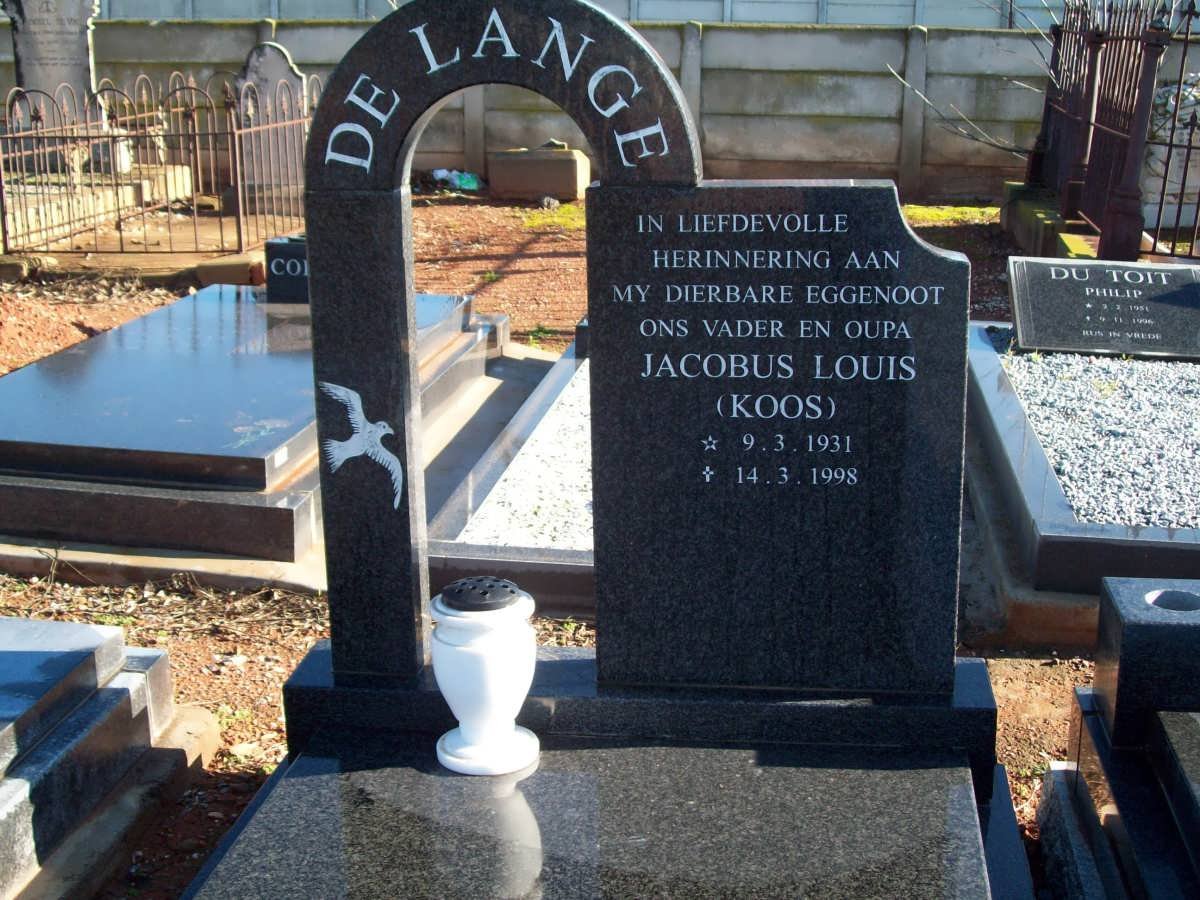 LANGE Jacobus Louis, de 1931-1998
