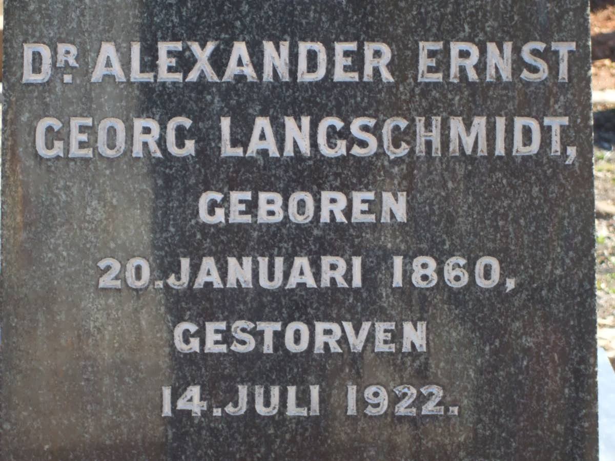 LANGSCHMIDT Alexander Ernst Georg 1860-1922